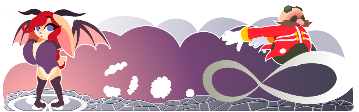 Illustration of Dr. Eggman fleeing from Pruria with a Figure 8 run similar to Sonic's.